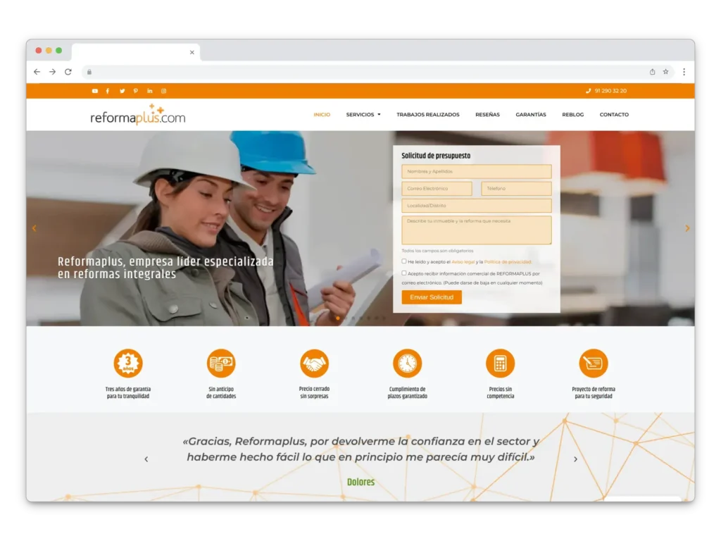 Posicionamiento SEO para Reformaplus