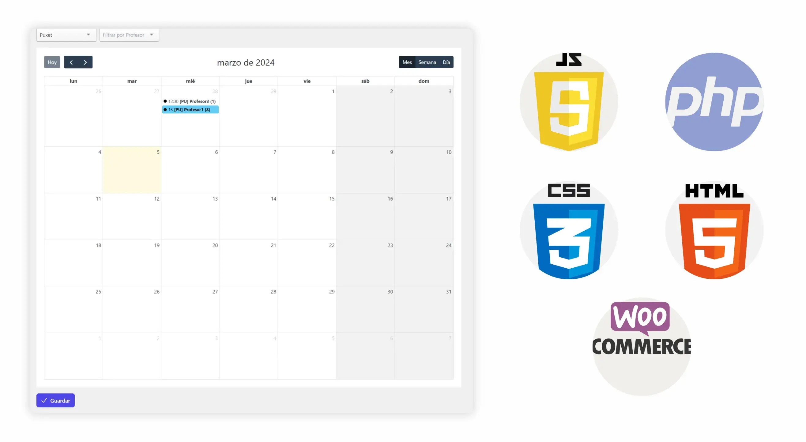 plugin calendario agenda destacada