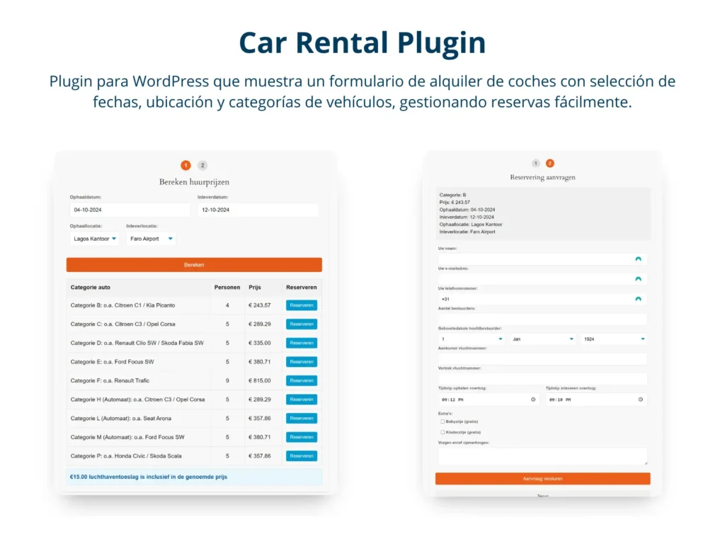 Plugin Car Rental destacada