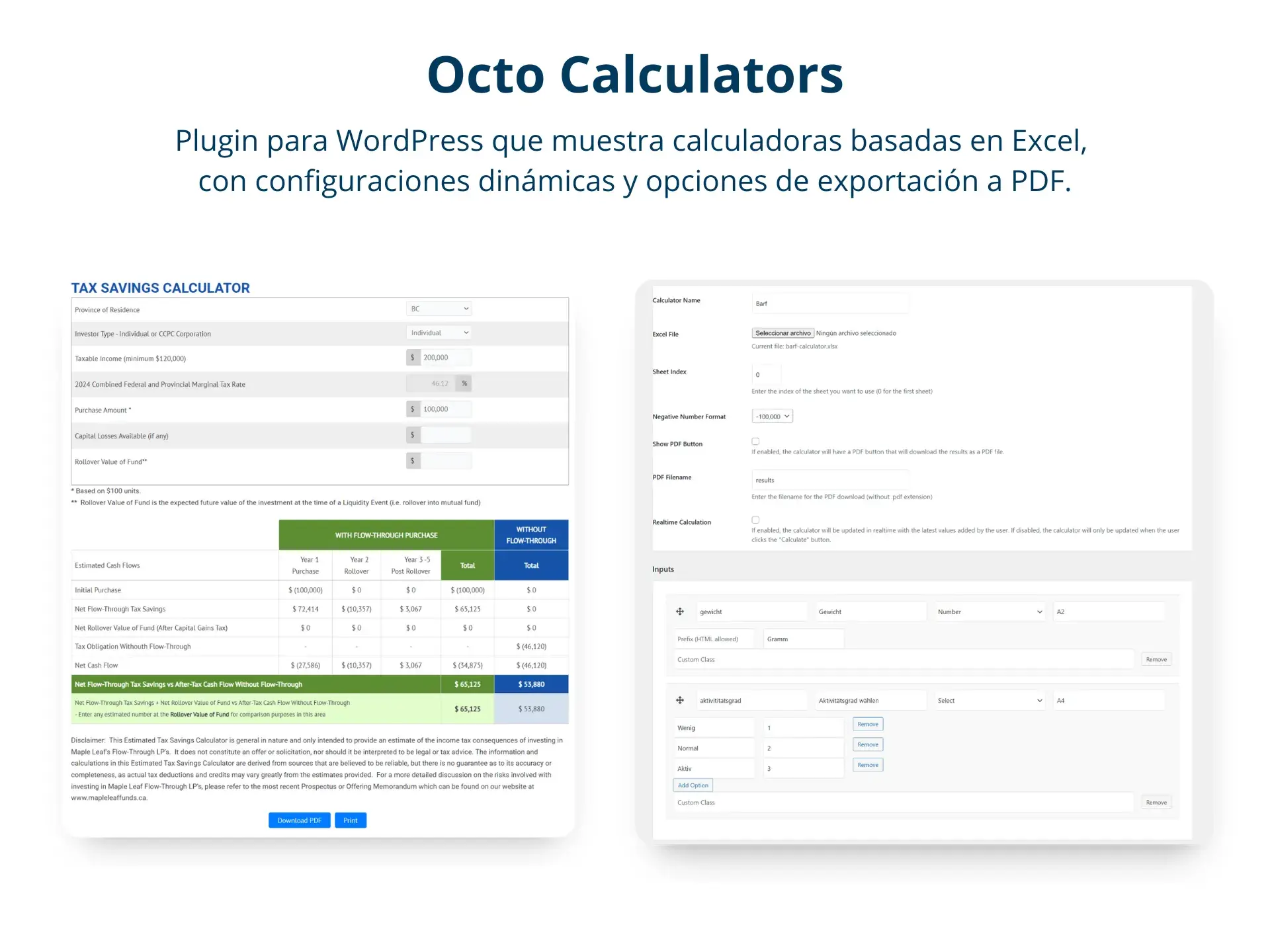 Plugin Octo Calulatores Destacada