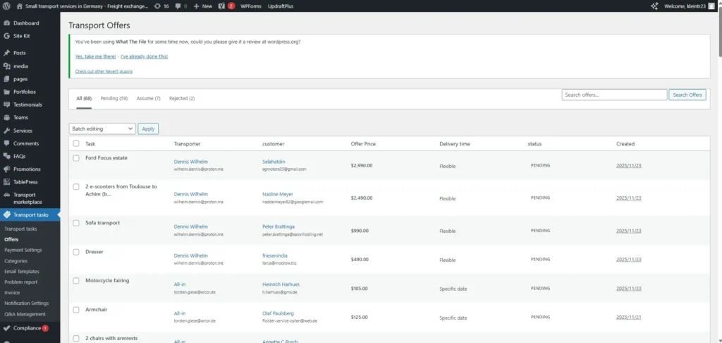 5.1 admin transporter offers