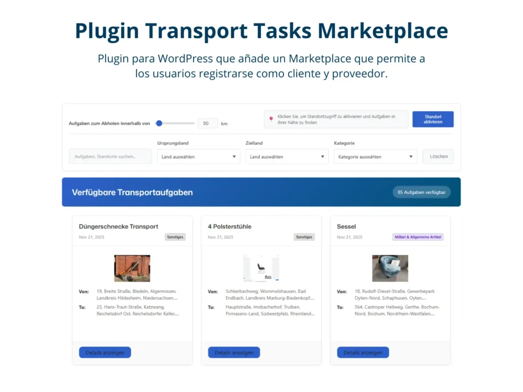 Plugin Transport Tasks Marketplace