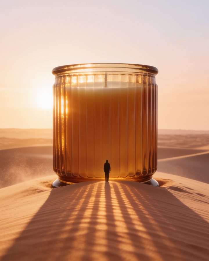 f ad1b La misma vela en una escena de desierto al atardecer para anuncios