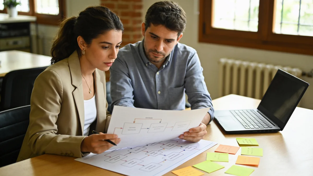 Equipo revisando un flujo de automatización antes de elegir plataforma