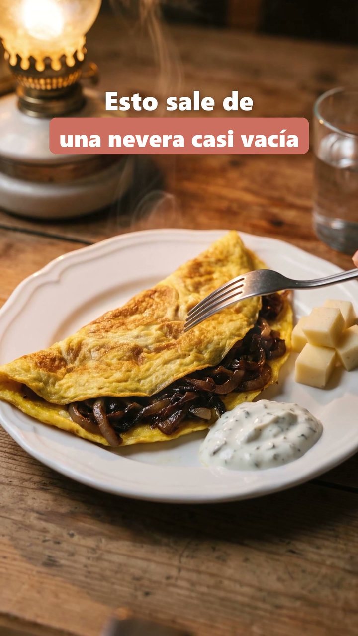 Portada del reel La nevera de las 21:40: tortilla hecha con lo que quedaba en una nevera casi vacía