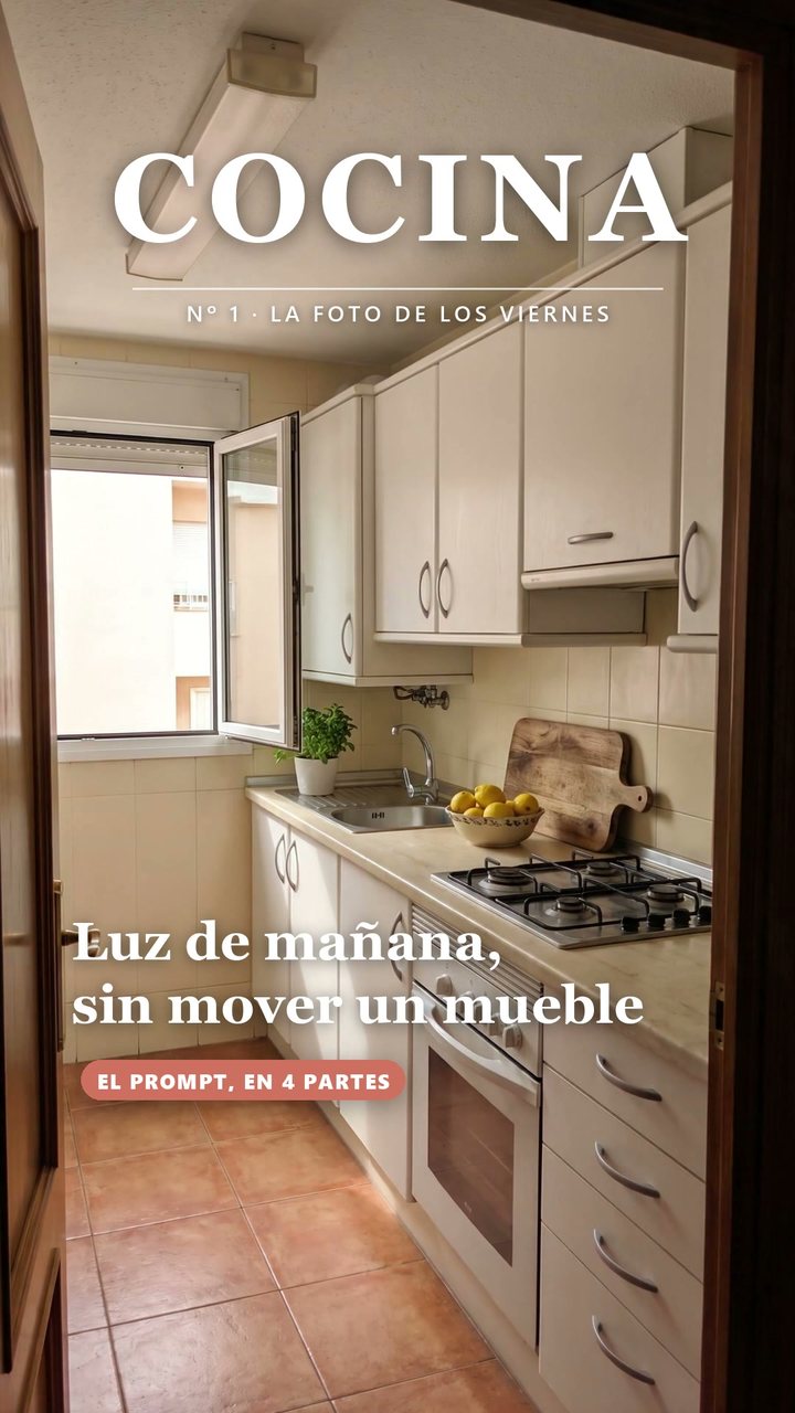 Portada del reel La foto de los viernes: una cocina convertida en portada de revista de decoración