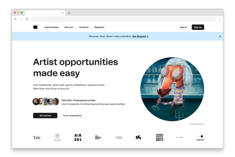 Plataforma web internacional para artistas, proyecto de Octonove
