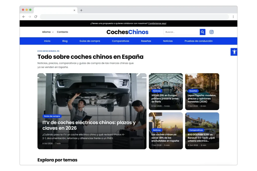 Posicionamiento SEO Coches Chinos, proyecto de Octonove