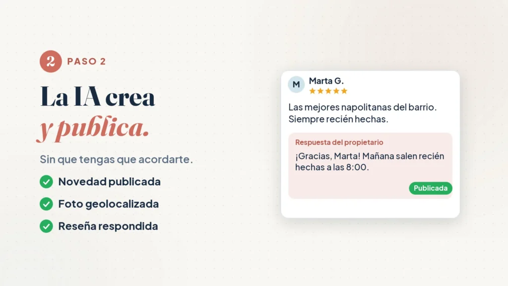 Fotograma del vídeo de producto de BotSEOia: reseña de Google con la respuesta del propietario ya publicada