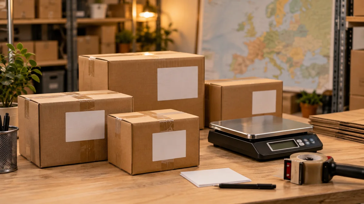 envios ue tienda online Paquetes de una tienda online preparados para enviar a otros países de la UE