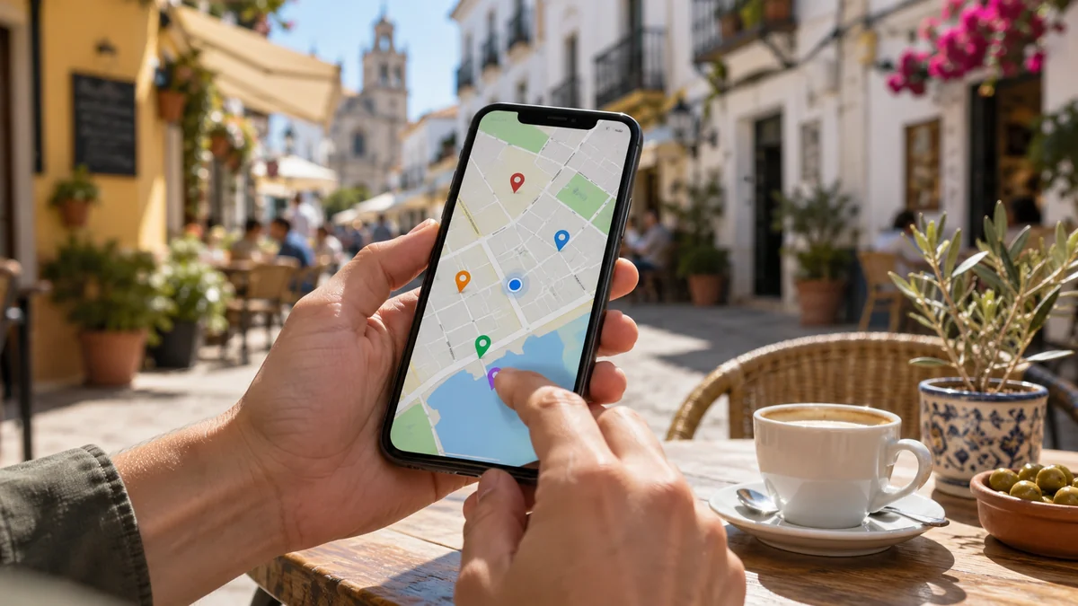 Revisión de la ficha de Google de un comercio local en el móvil