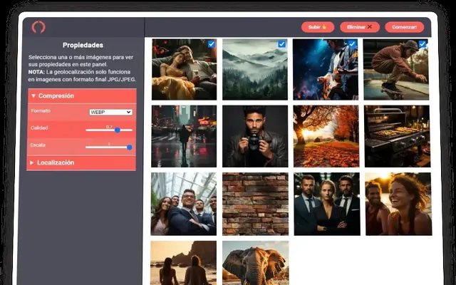 Captura de Optimizador de imágenes (aplicación web), proyecto de Octonove