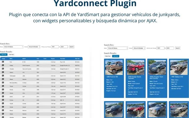 Captura de YardConnect (plugin), proyecto de Octonove