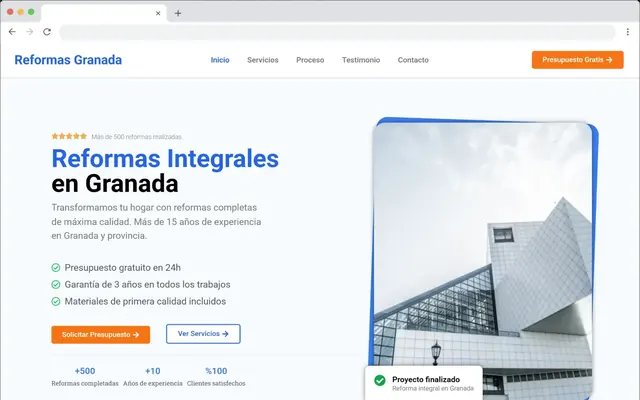 octonove research servicios v2 img marquesina 23517 Captura de Reformas Integrales Granada (landing page), proyecto de Octonove